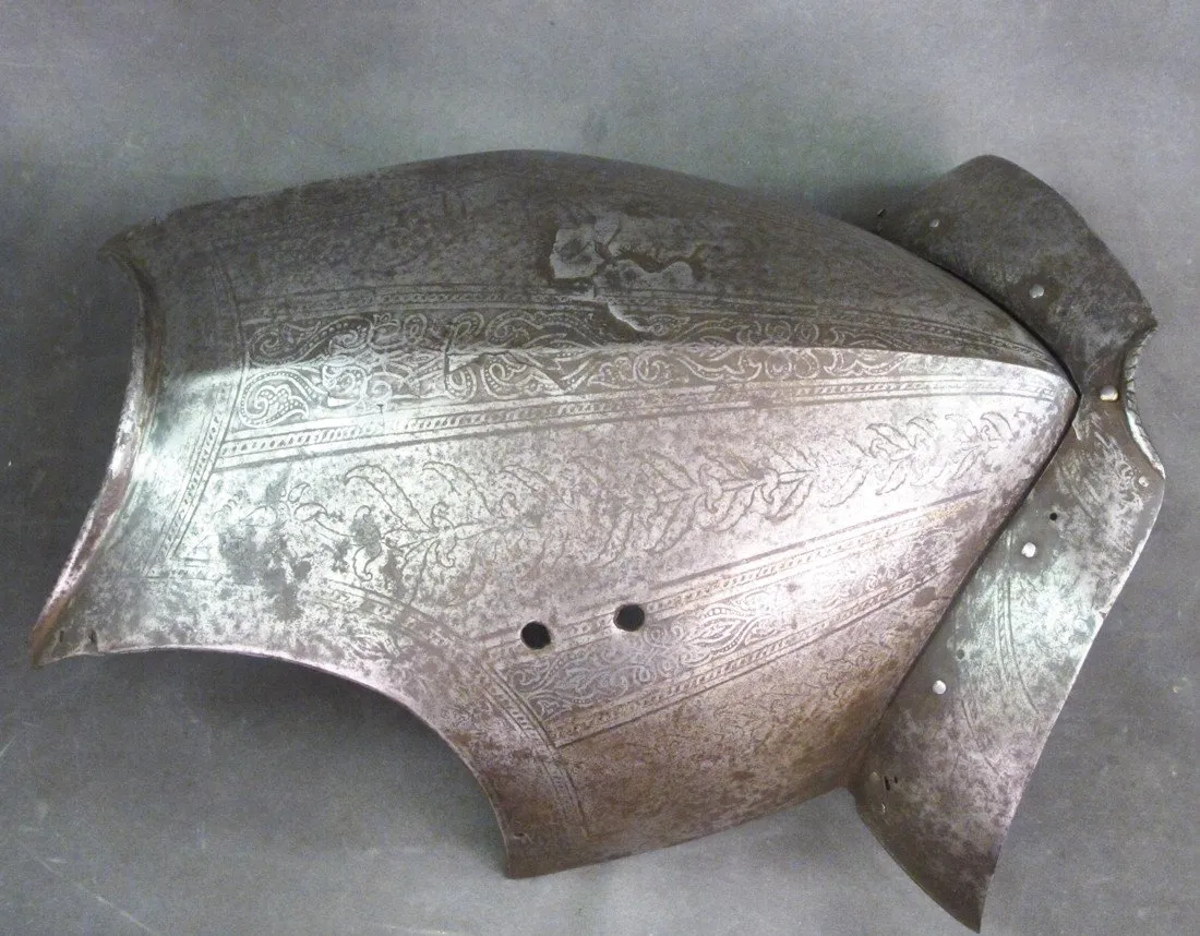 Original 16th Century European Engraved Breastplate Armor