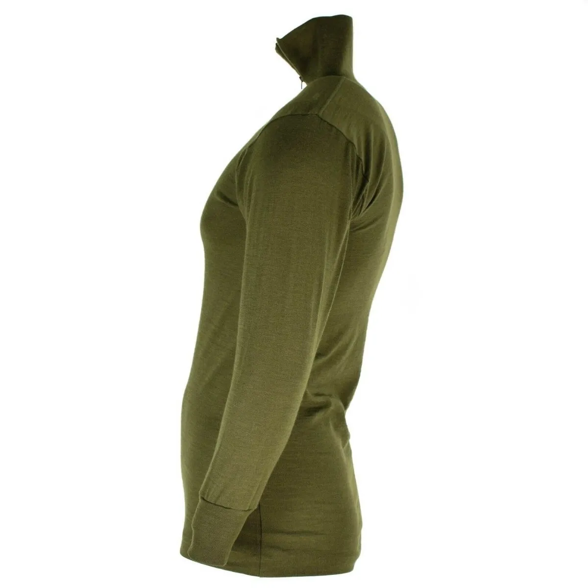 Original Italian army tricot shirt zipper Undershirt F1 thermal Green OD NEW