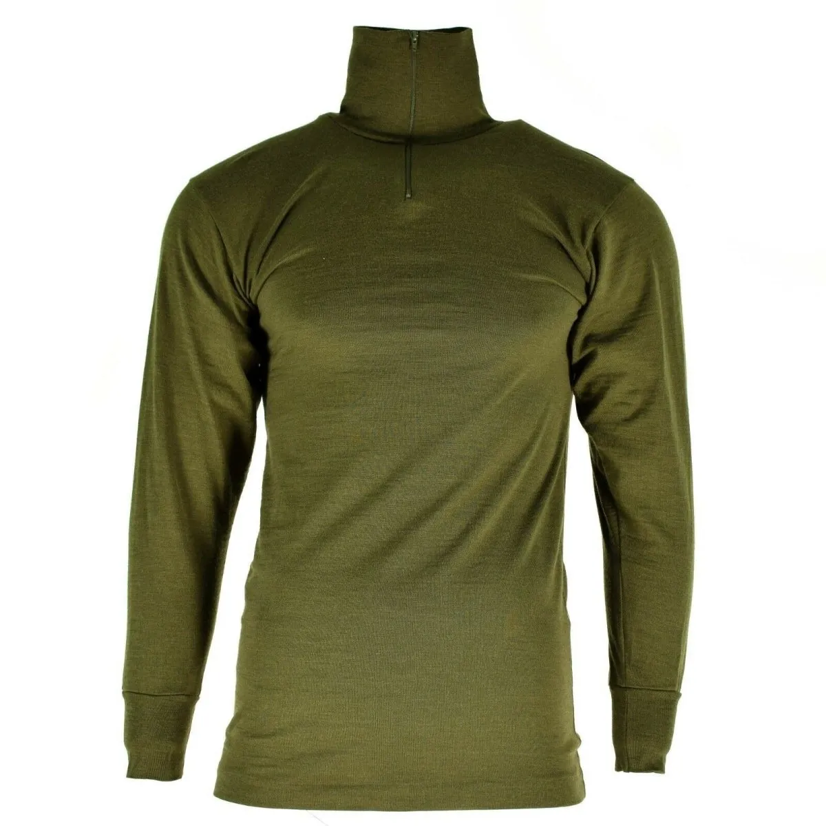 Original Italian army tricot shirt zipper Undershirt F1 thermal Green OD NEW