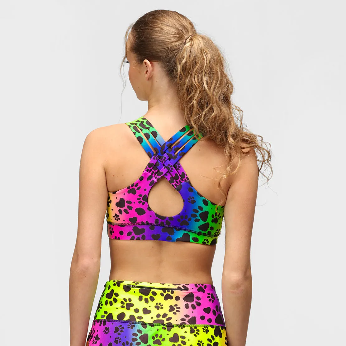 Pawfect Rainbow Cross Back Bra