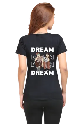 "Dream" Back Printed T-Shirt | Women's Printed T-Shirt | Premium Cotton, Artistic Designs, Relaxed Fit, Perfect for Everyday and Gifts