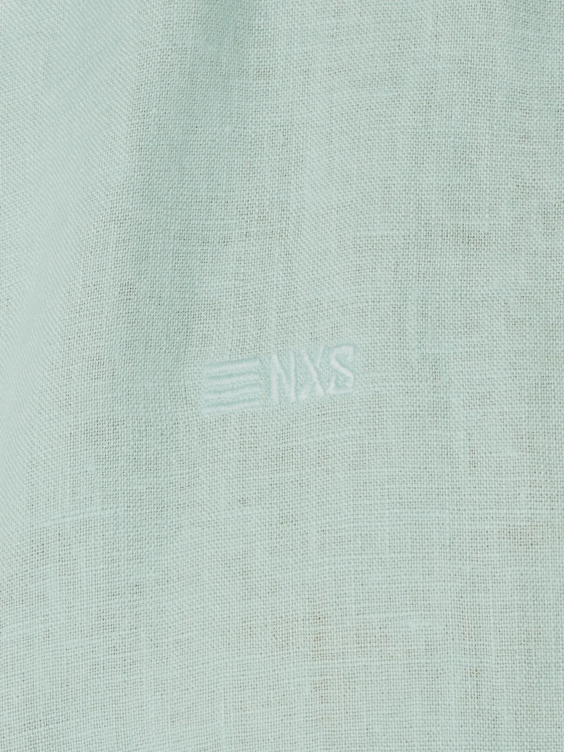 Shirt Short Sleeve Granddad Linen Solid | Mint