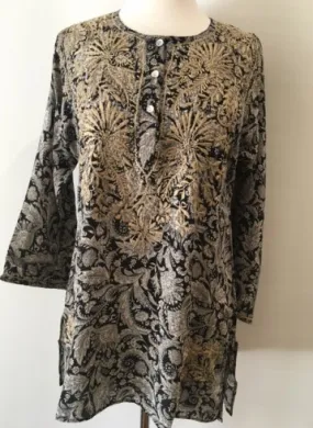 Silk Tunic in Black and White