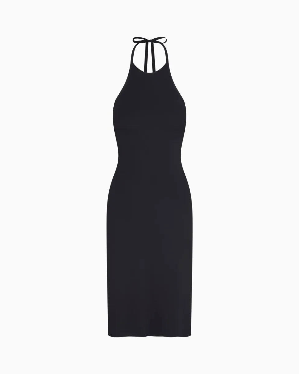 Smooth Stretch Halter Tunic | Black