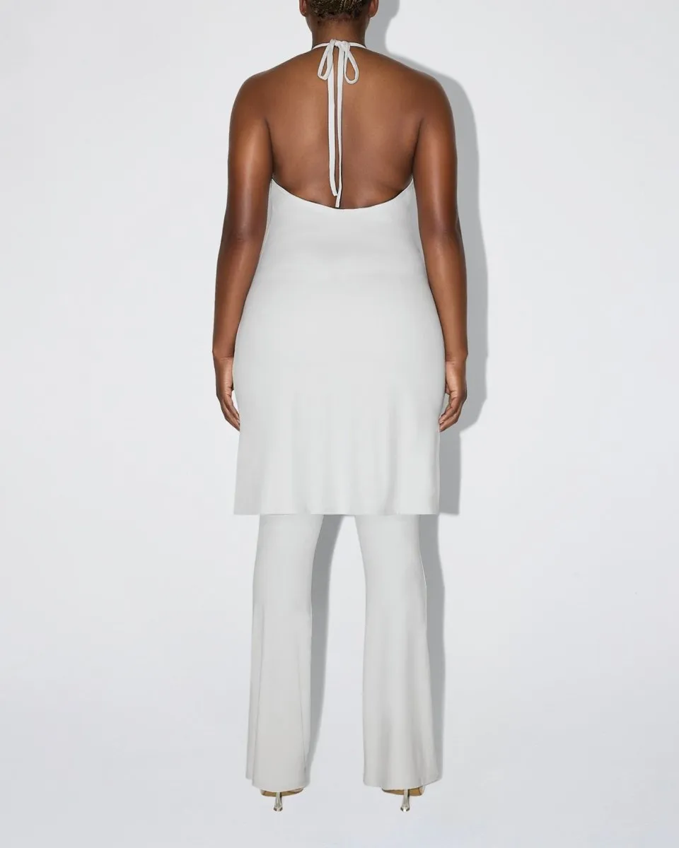 Smooth Stretch Halter Tunic | Light Grey