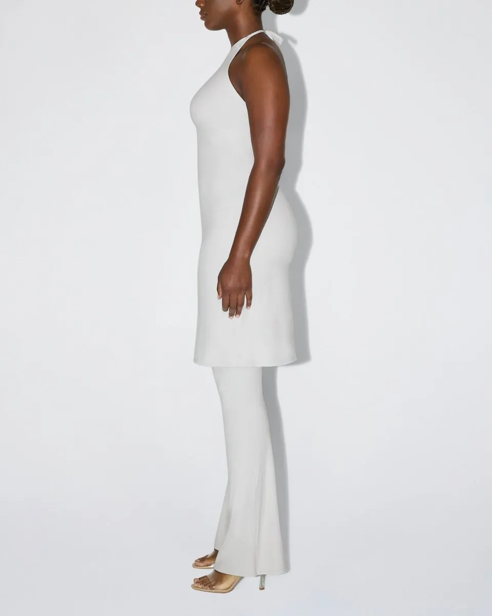 Smooth Stretch Halter Tunic | Light Grey