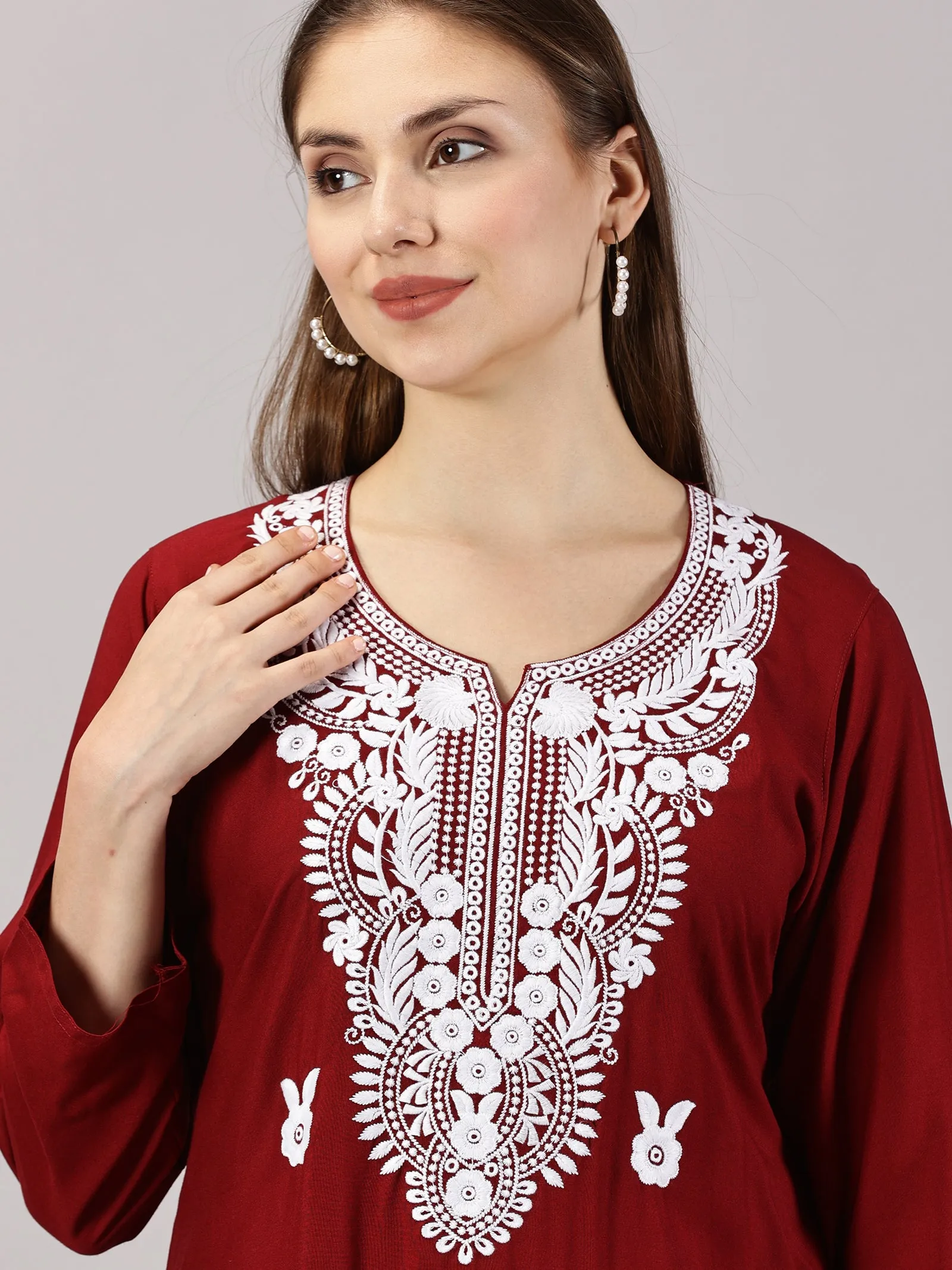 Soft rayon cotton kurti | Embroidered women’s kurti | Traditional ethnic wear
