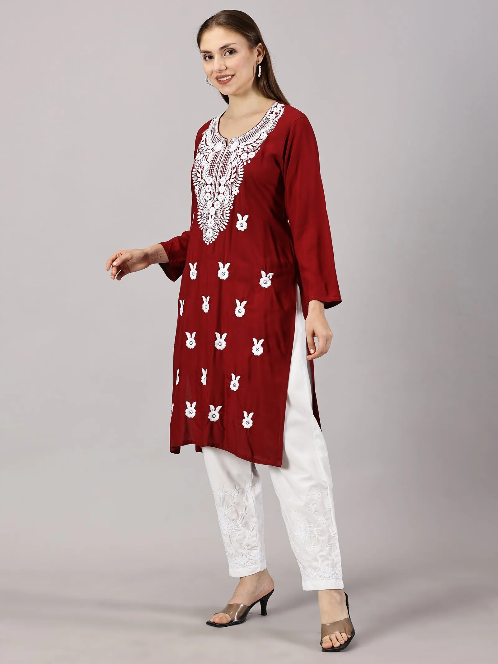 Soft rayon cotton kurti | Embroidered women’s kurti | Traditional ethnic wear