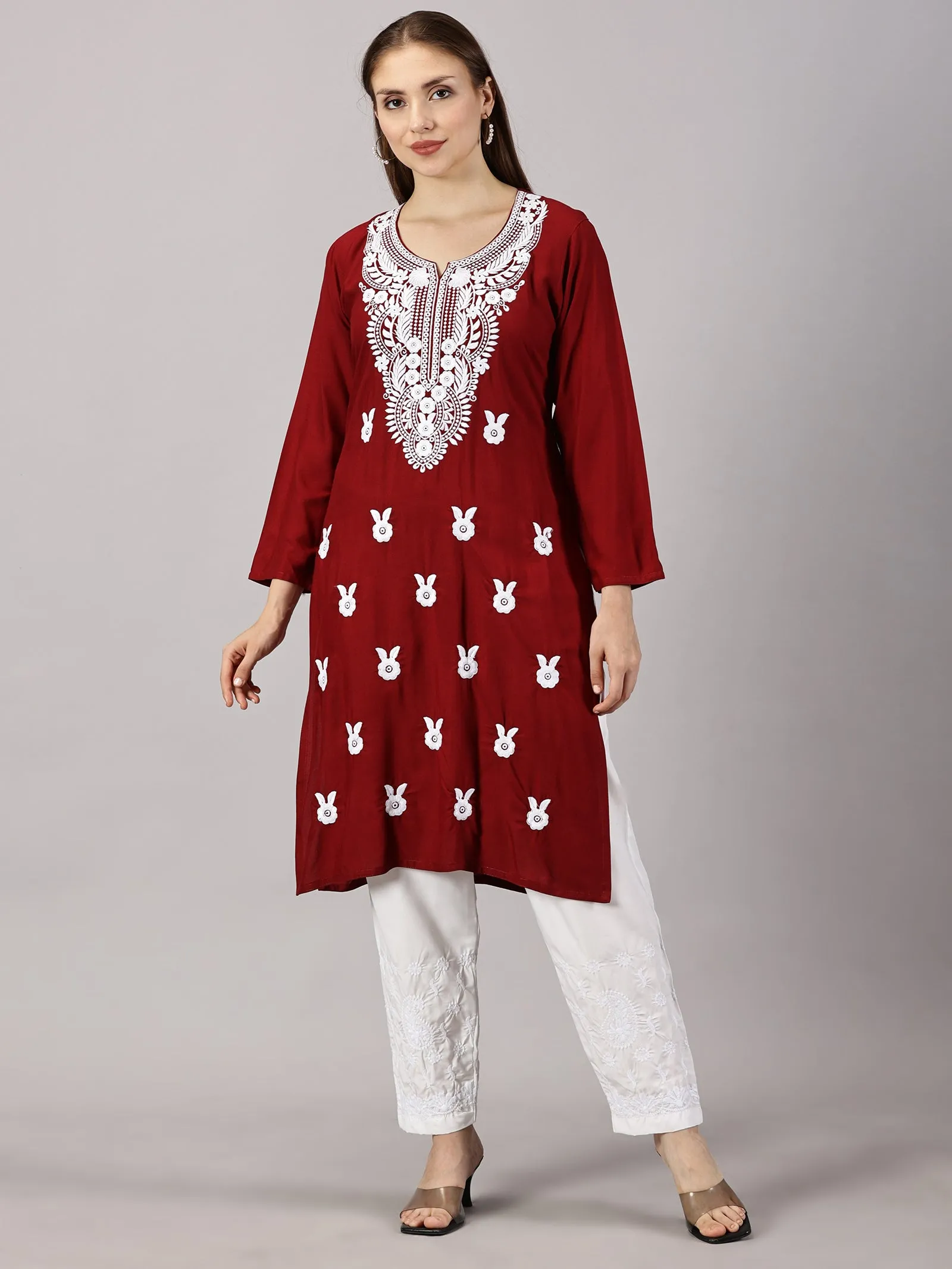 Soft rayon cotton kurti | Embroidered women’s kurti | Traditional ethnic wear