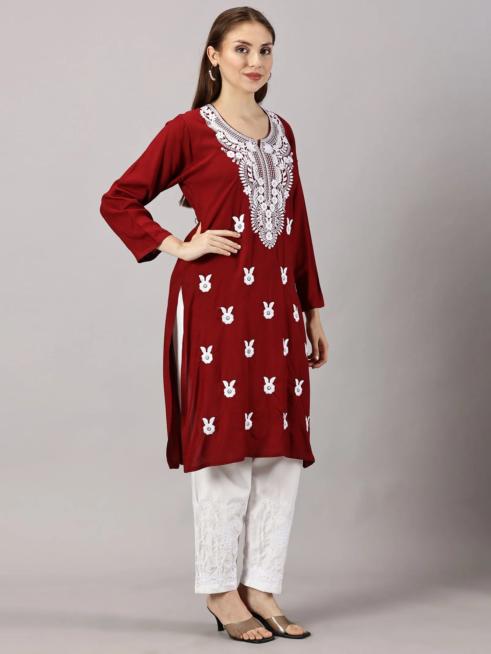 Soft rayon cotton kurti | Embroidered women’s kurti | Traditional ethnic wear