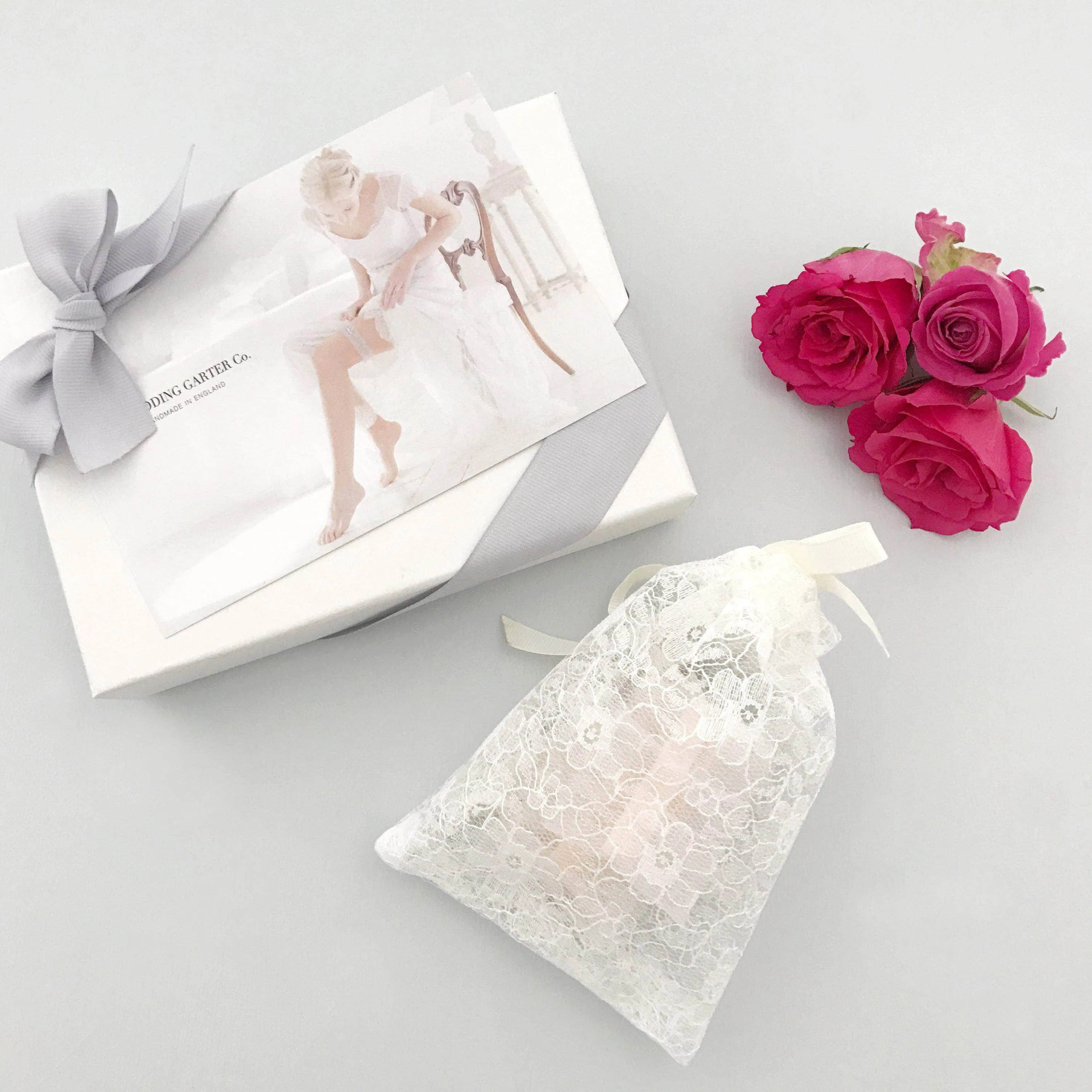 'Something blue' and delicate scalloped lace garter - 'Ada'