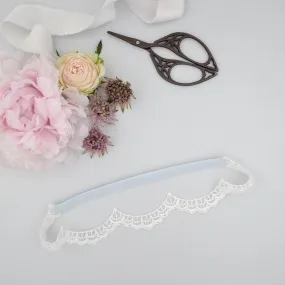'Something blue' and delicate scalloped lace garter - 'Ada'