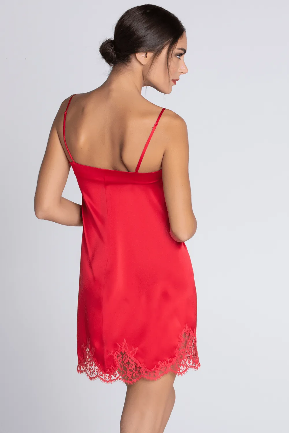 Splendeur Soie Night Dress Rouge