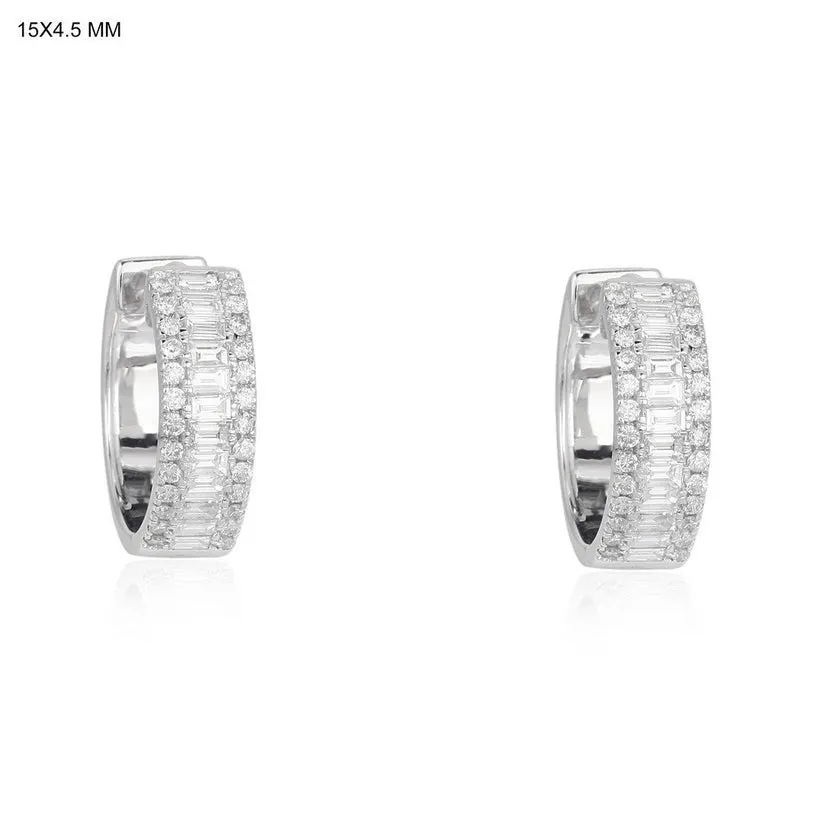 Timeless Round Glistening Diamond Huggies Earrings