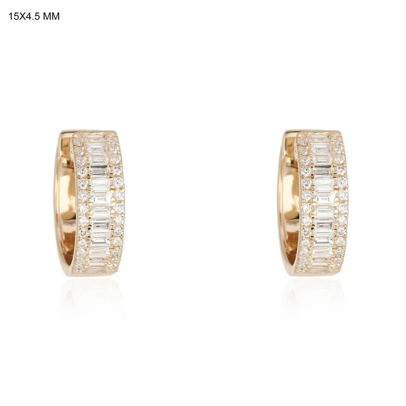 Timeless Round Glistening Diamond Huggies Earrings