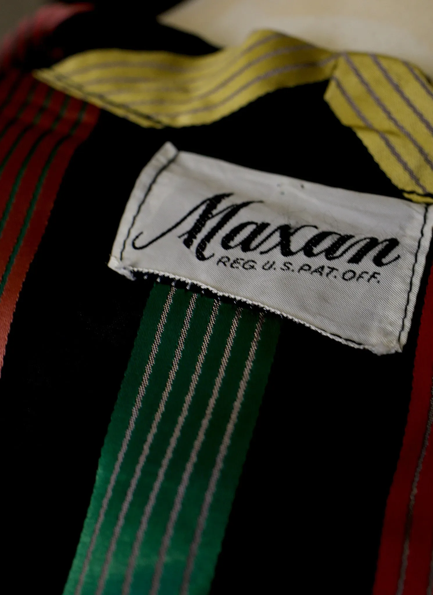 Vintage 1950s Stripe Taffeta Wrap Dress by Maxan