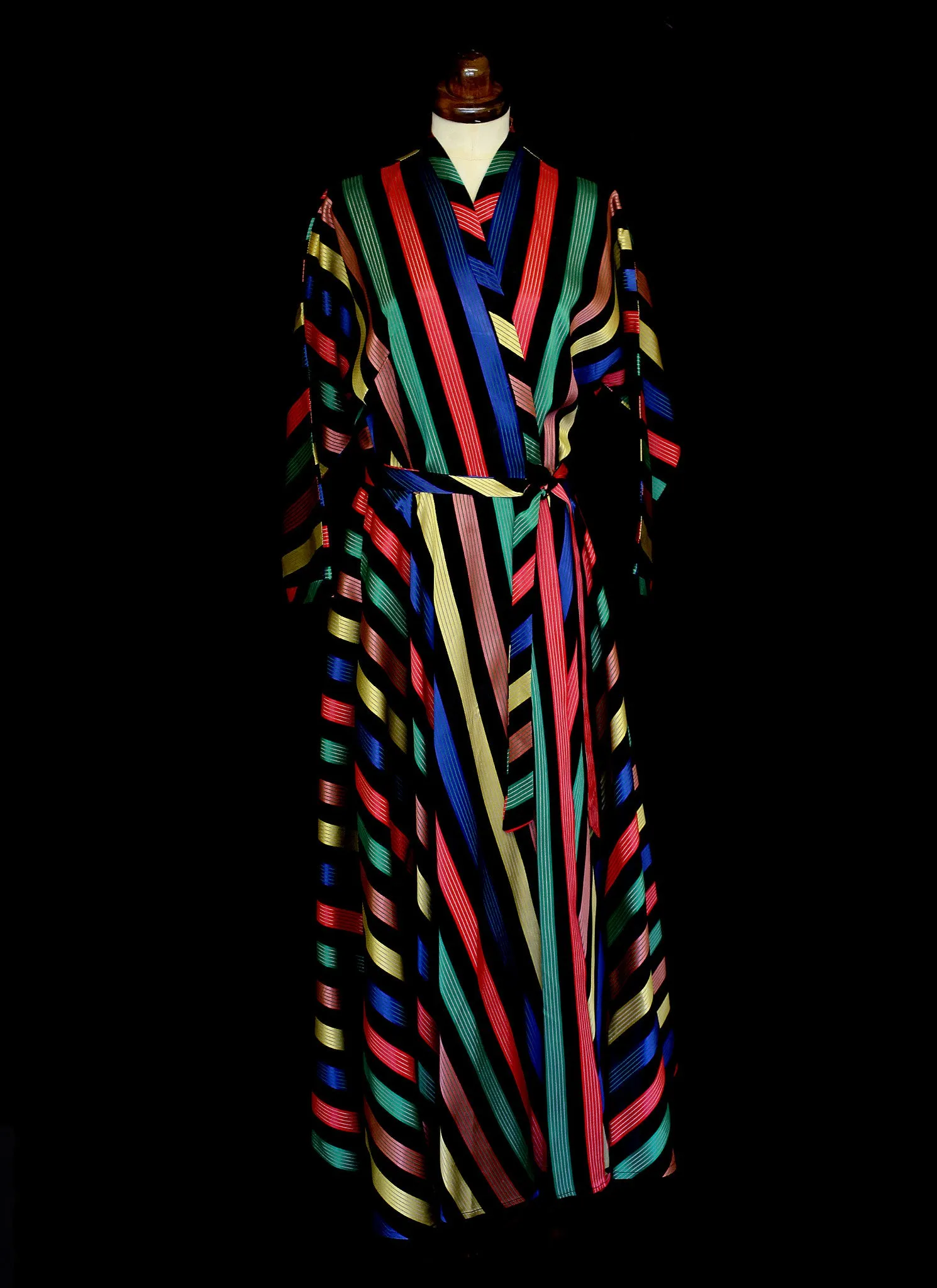 Vintage 1950s Stripe Taffeta Wrap Dress by Maxan