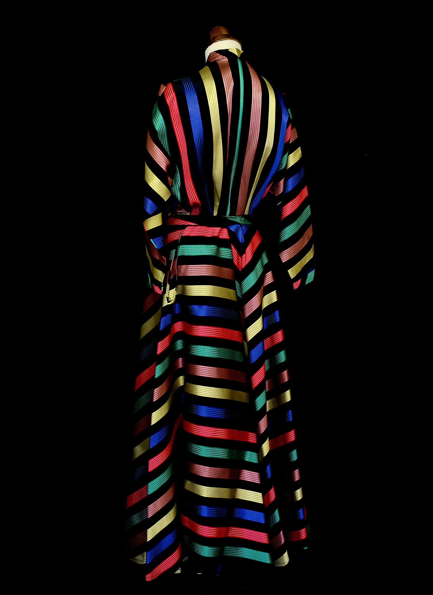 Vintage 1950s Stripe Taffeta Wrap Dress by Maxan