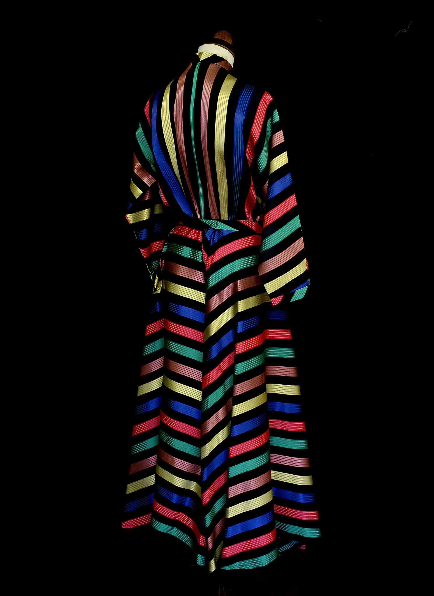 Vintage 1950s Stripe Taffeta Wrap Dress by Maxan