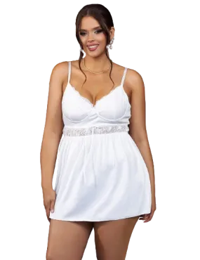 White V-neck sexy suspender Babydoll