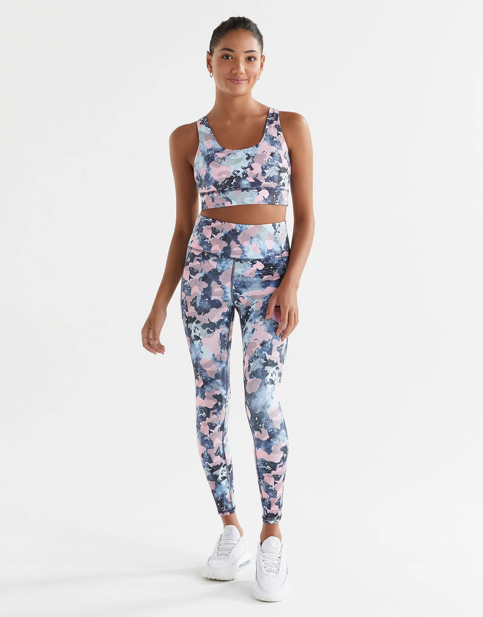 ZOE Air-Core Full Length Legging - Blue & Pink Abstract Print