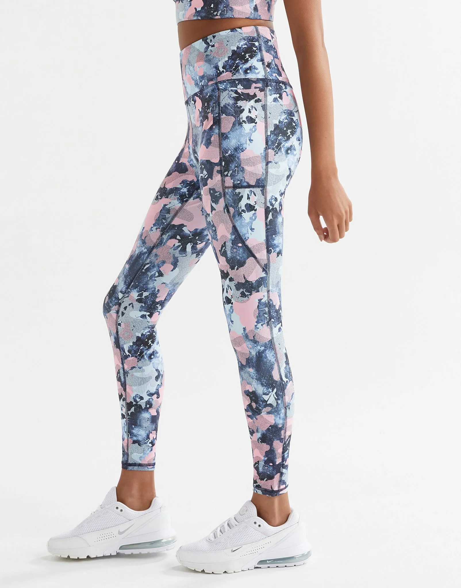 ZOE Air-Core Full Length Legging - Blue & Pink Abstract Print